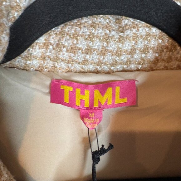 THML Tan Houndstooth Puffer Vest NWT - Picture 3 of 7